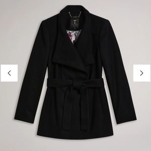 Ted Baker Rytaa Short Wool Coat, Black, Size 2
